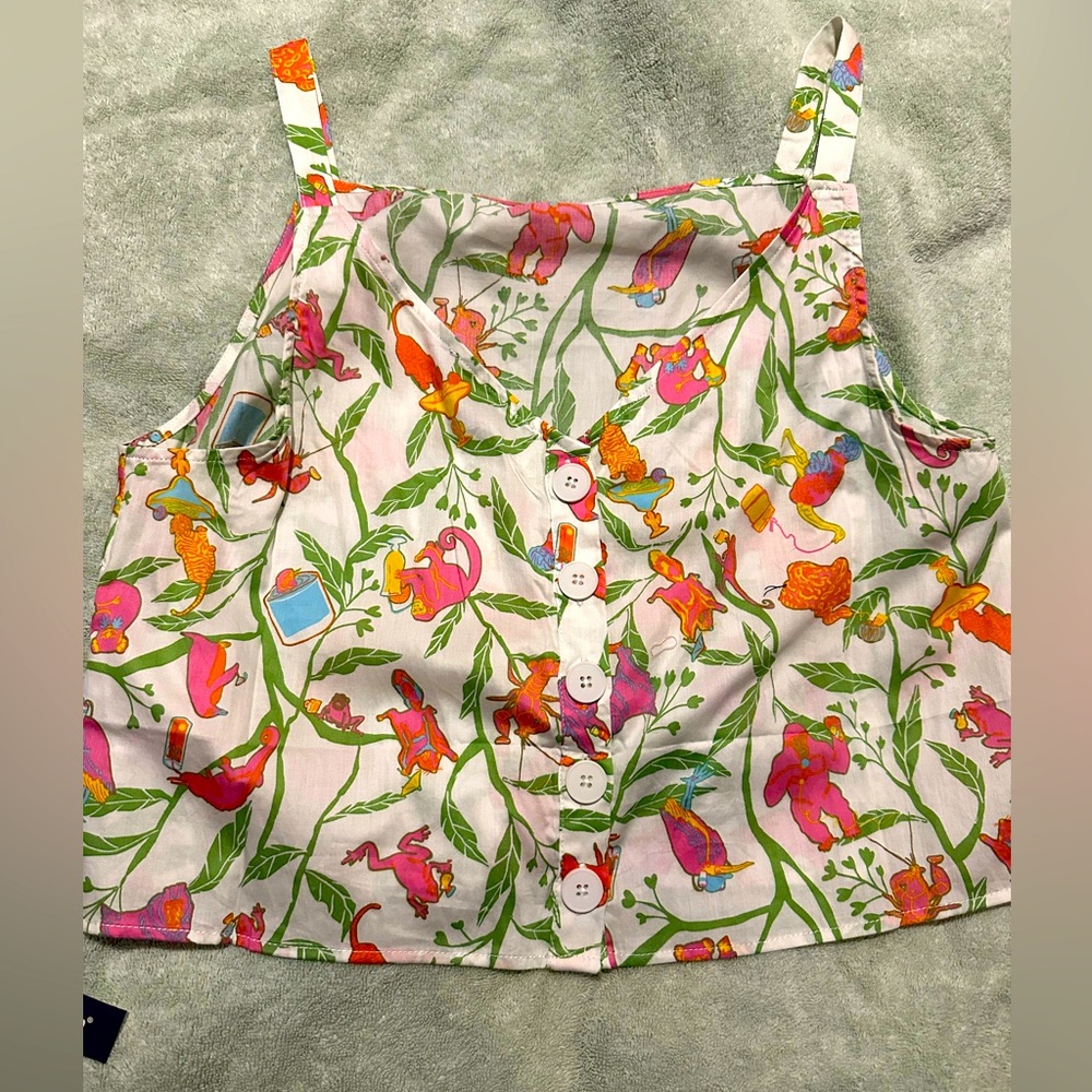 ModCloth Jungle Print Sleeveless Top Size Large